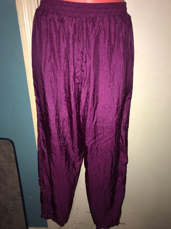 Vintage Plum Purple Windbreaker Pants. Windbreaker