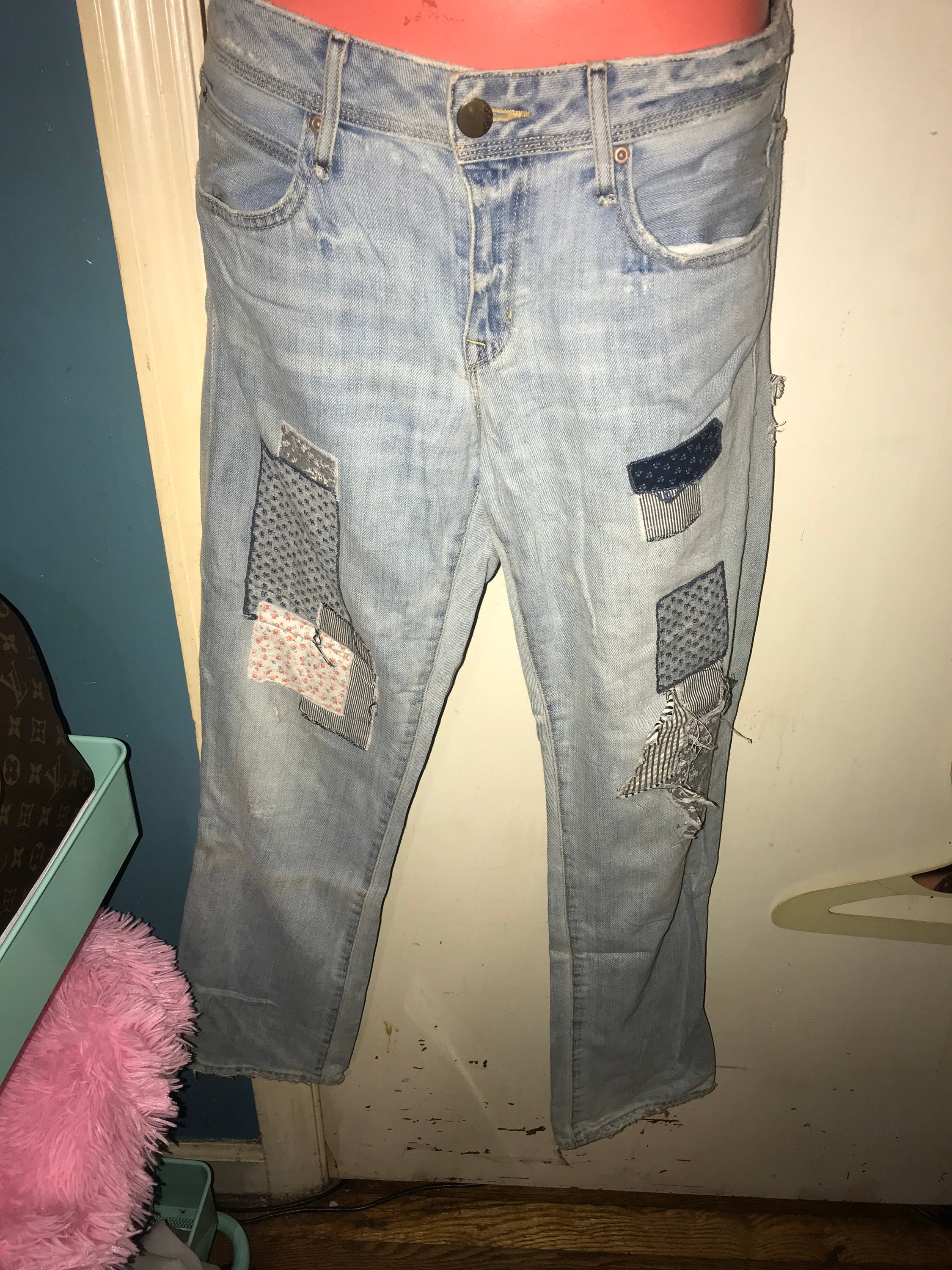 Reserved for Queenie Vintage Distressed Gap Jean. Patchwork Gap Jeans