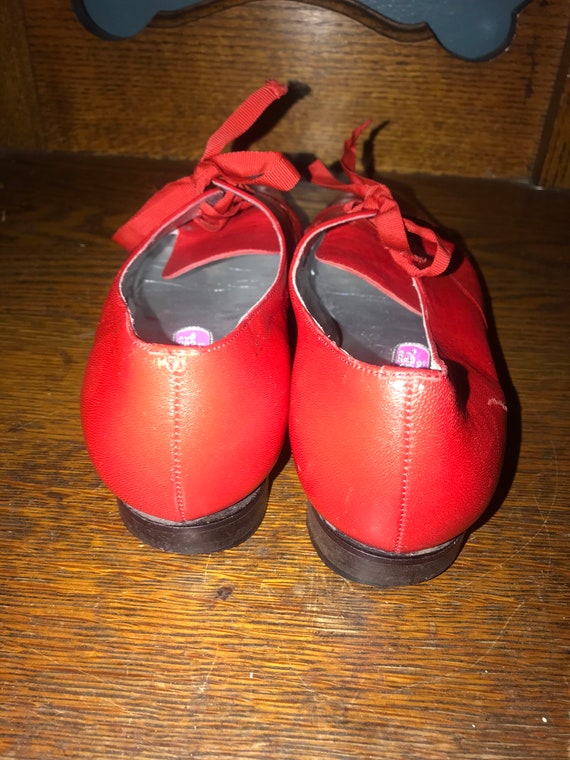Red Carel Paris Leather Loafers. Adorable Red Loa… - image 3