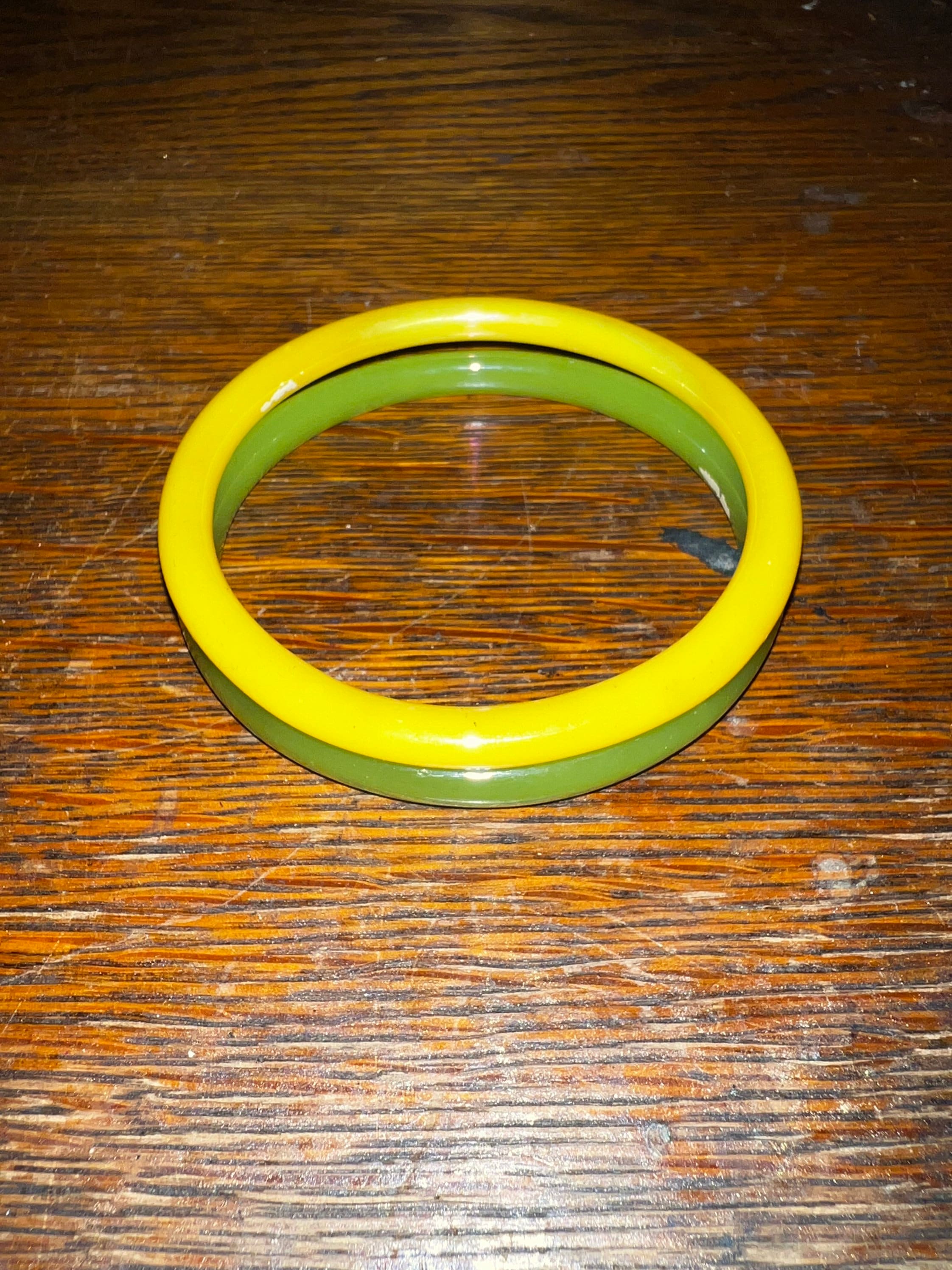 Vintage Glass Bangles. Set of Two Glass Bangle Bracelets. Art Glass