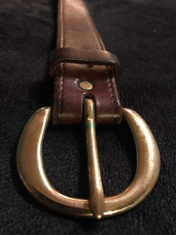 vintage leather brown belt - Gem