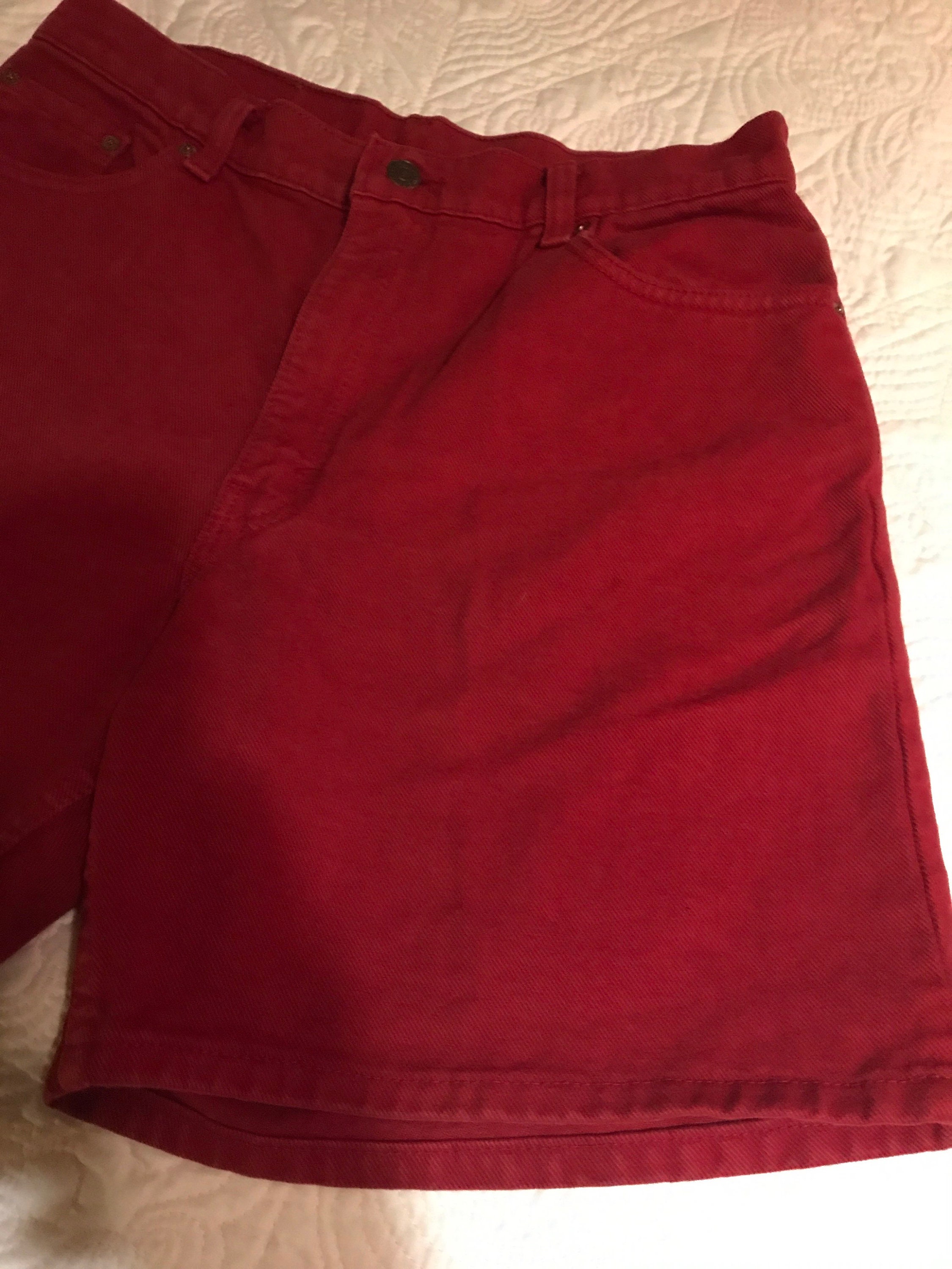 Vintage Levi 550 Red Jean Shorts. 90's Red Jean Shorts. Levi 550. Red ...