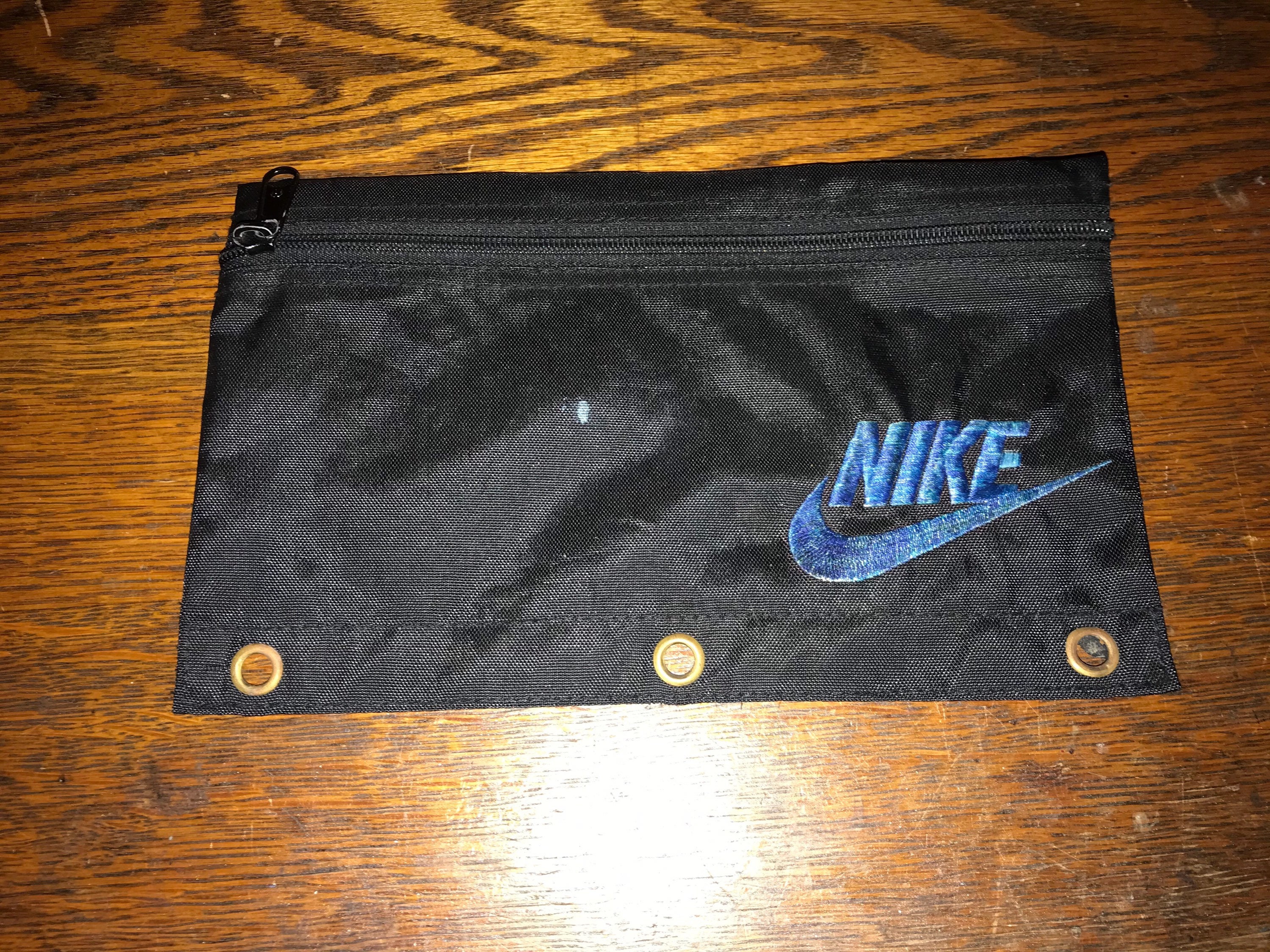 Vintage Nike Pencil Bag. Black Nike Pencil/pen Bag. School 