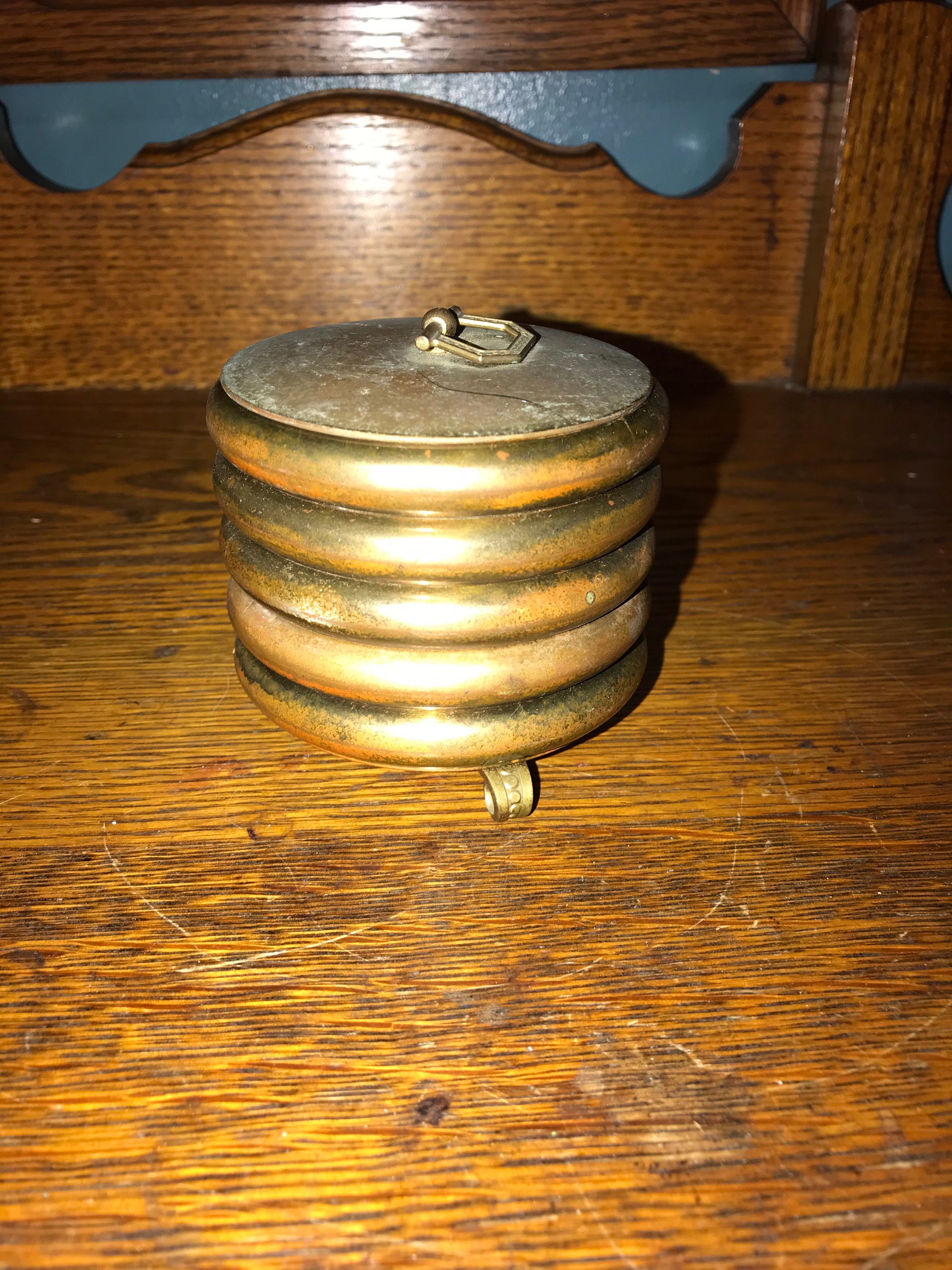 Vintage Brass Stacking Ashtrays. Vintage Brass Ashtrays For Guests. Set