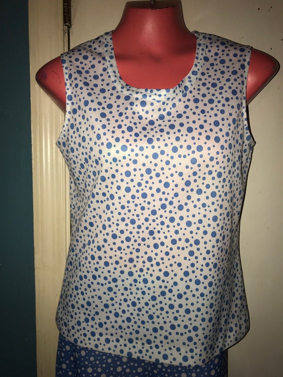 1970/'s Polyester Tunic Top Summer Tunic Various Sizes Vintage NOS Polka Dot Tunic By Connie/'s Blouses