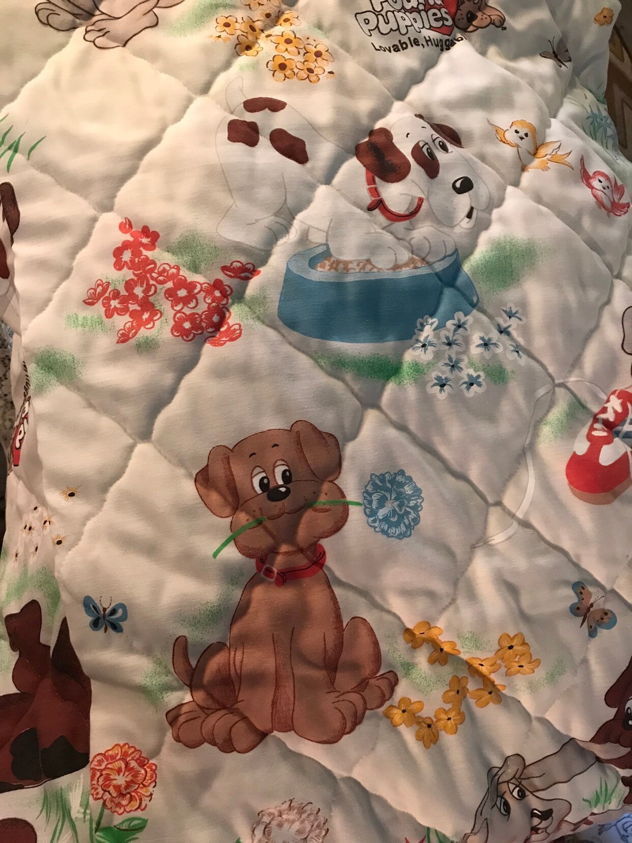 Vintage Pound Puppy Bedding Set. 1985 Pound Puppy Twin Sheets. Pound