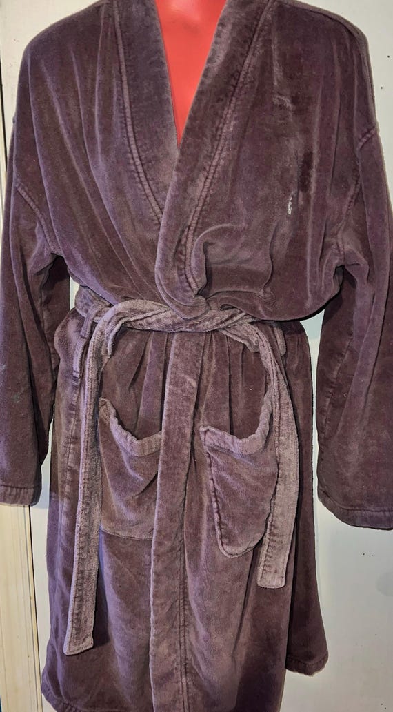 Vintage Polo Ralph Lauren Brown Terry Cloth Robe, Distressed, Size S/M