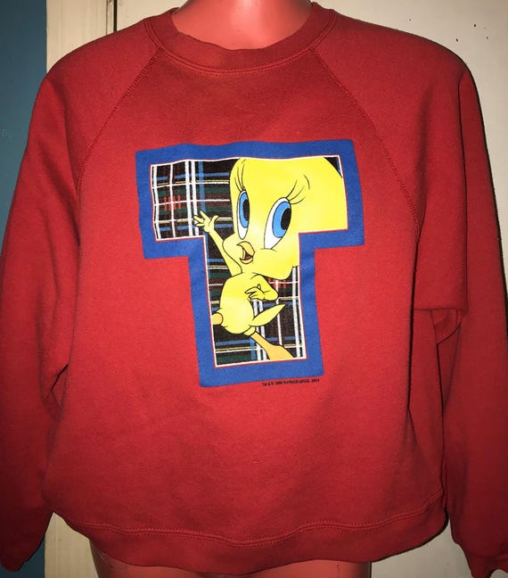 Vintage 1980’s Red Looney Tunes Tweety Bird Sweatshirt, Size Small