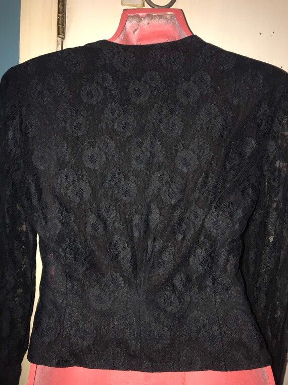 Vintage Black Lace Chaus Blouse. 90's Black Lace … - image 6