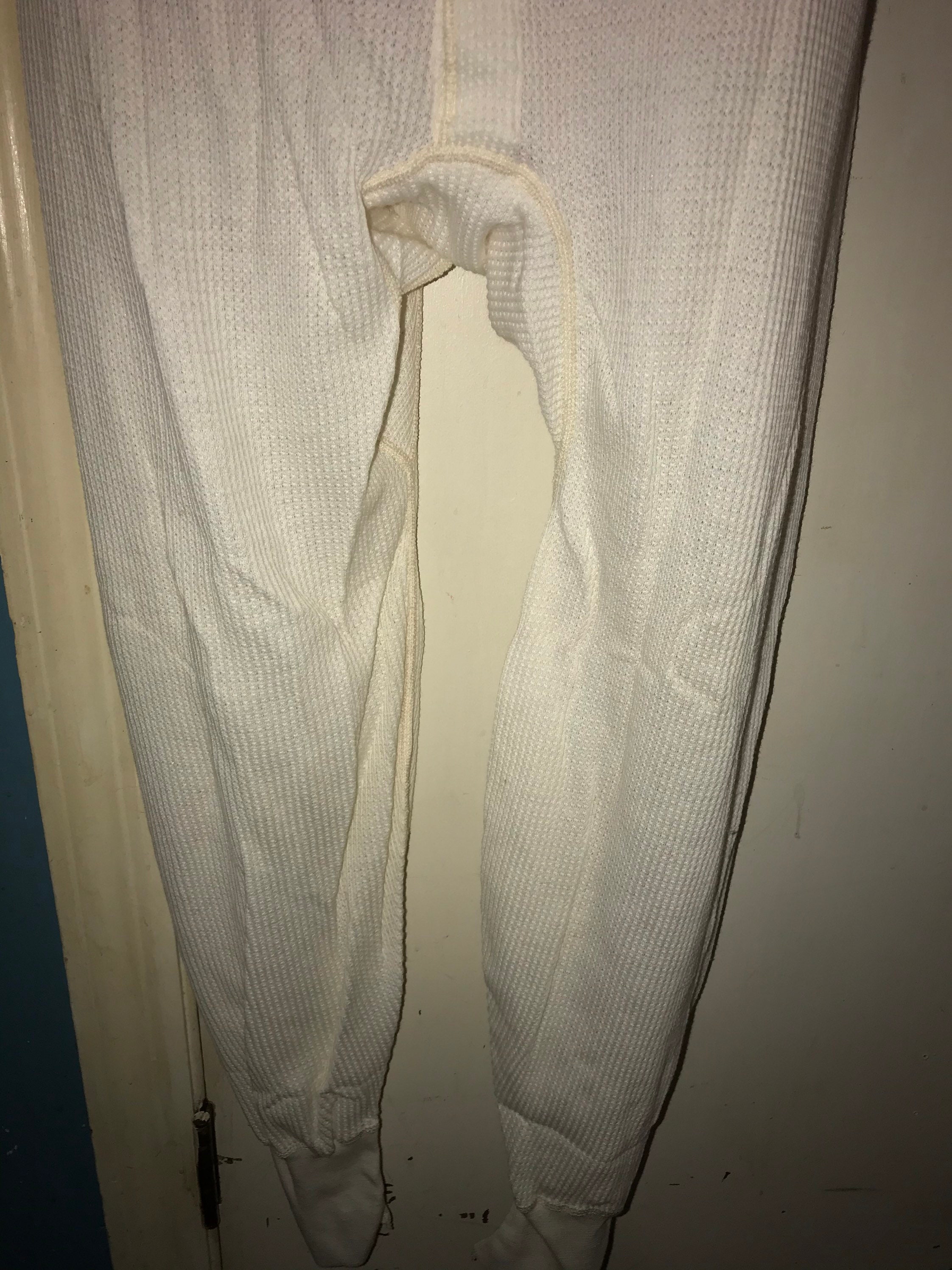 Vintage Union Suit With Rear Butt Flap. Thermal Onesie Long Johns. Off