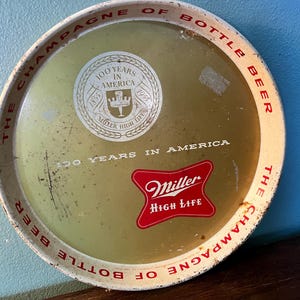 Vintage 1955 Miller High Life Metal Tray, High Life Girl