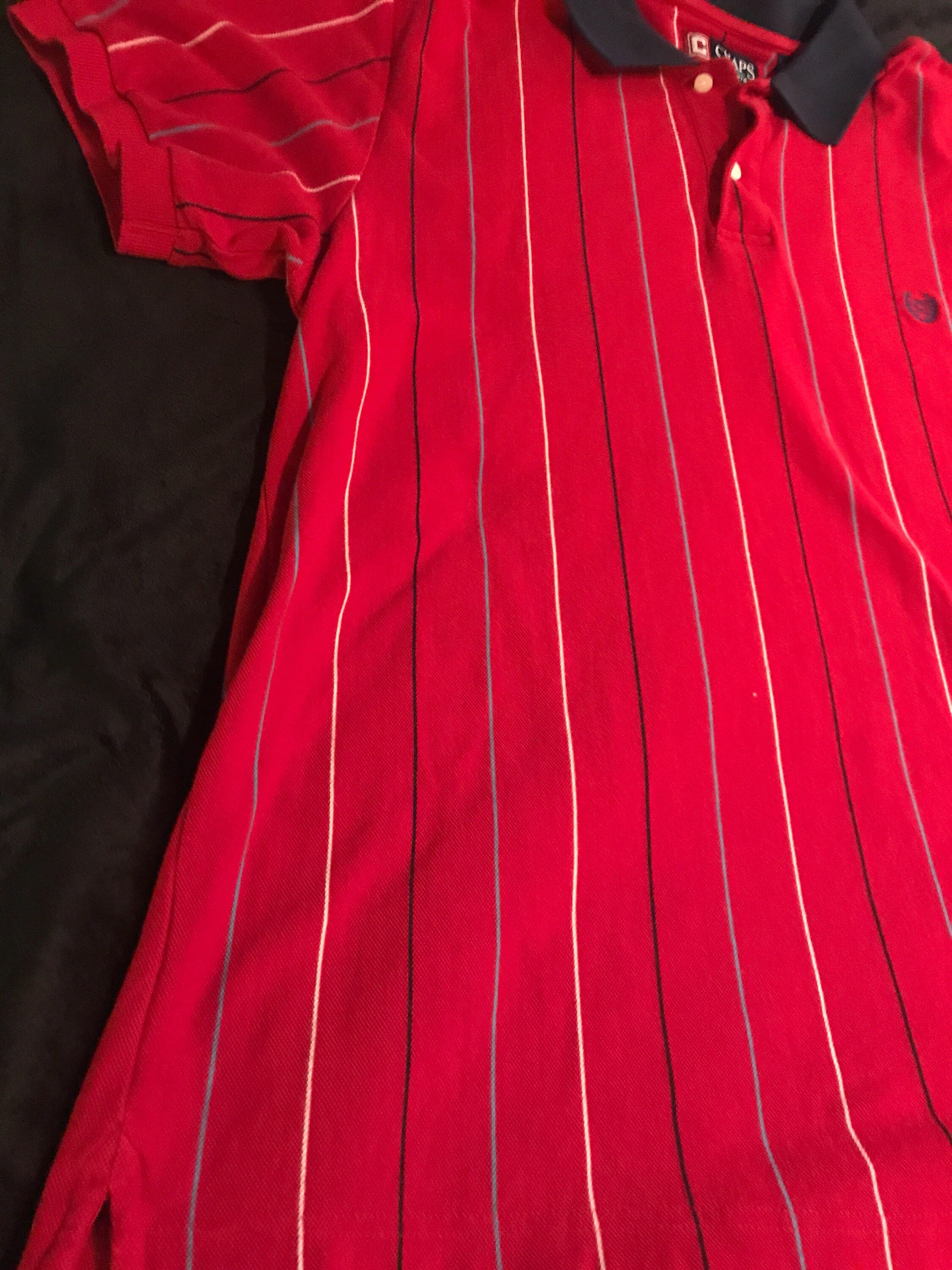 Vintage Chaps Polo Shirt. Red Striped Chaps Polo Shirt. Ralph Lauren ...