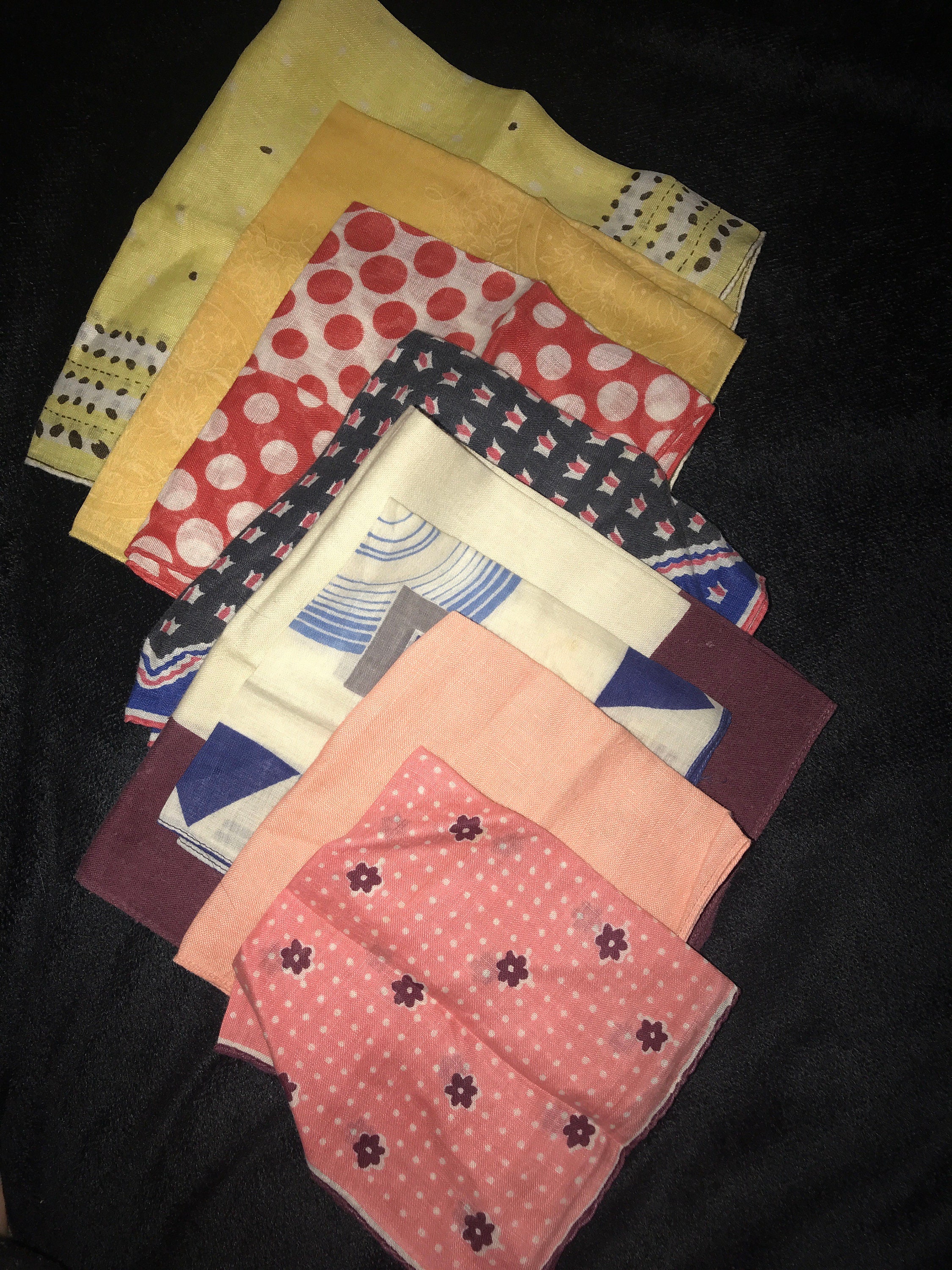 Vintage Handkerchief. Abstract Design Handkerchief. Craft Hankie ...