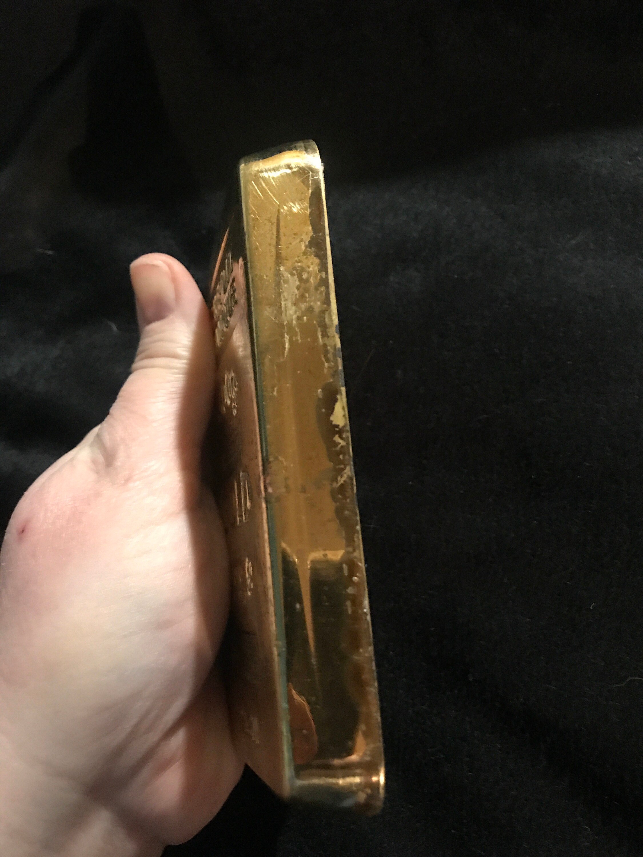 Vintage Brass Paper Weight. Vintage Brass Gold Bar Paperweight. Brass Paper Weight