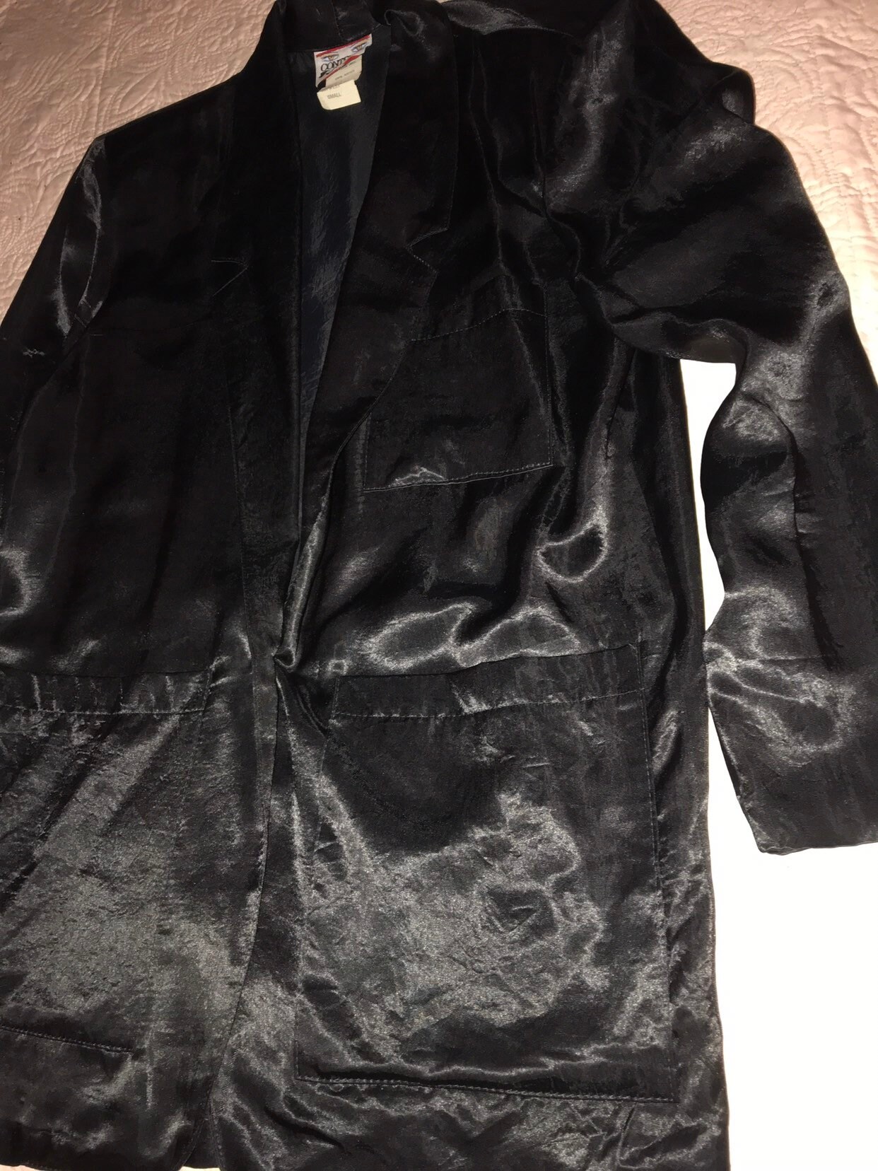 Vintage Black Satin Jacket. Contempo Casual Satin Jacket. Satin Blazer ...
