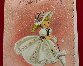 Vintage 1950’s Valentines Card. Pretty Little Happy Valentine’s Day Card