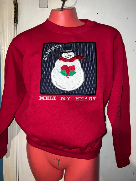 Ugly Christmas Sweater. Christmas Shirt. Ugly Christmas Sweatshirt. Vintage Ugly Christmas Sweatshirt. Snowman Sweatshirt. Size Petite Small