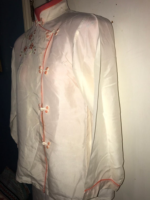 Vintage 1940’s Silk Pajamas. Women’s Asian Silk P… - image 7