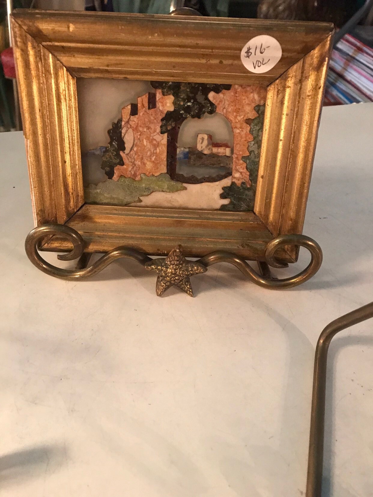 Vintage Brass Easel. Set of Three Brass Easels. MCM Brass Tabletop