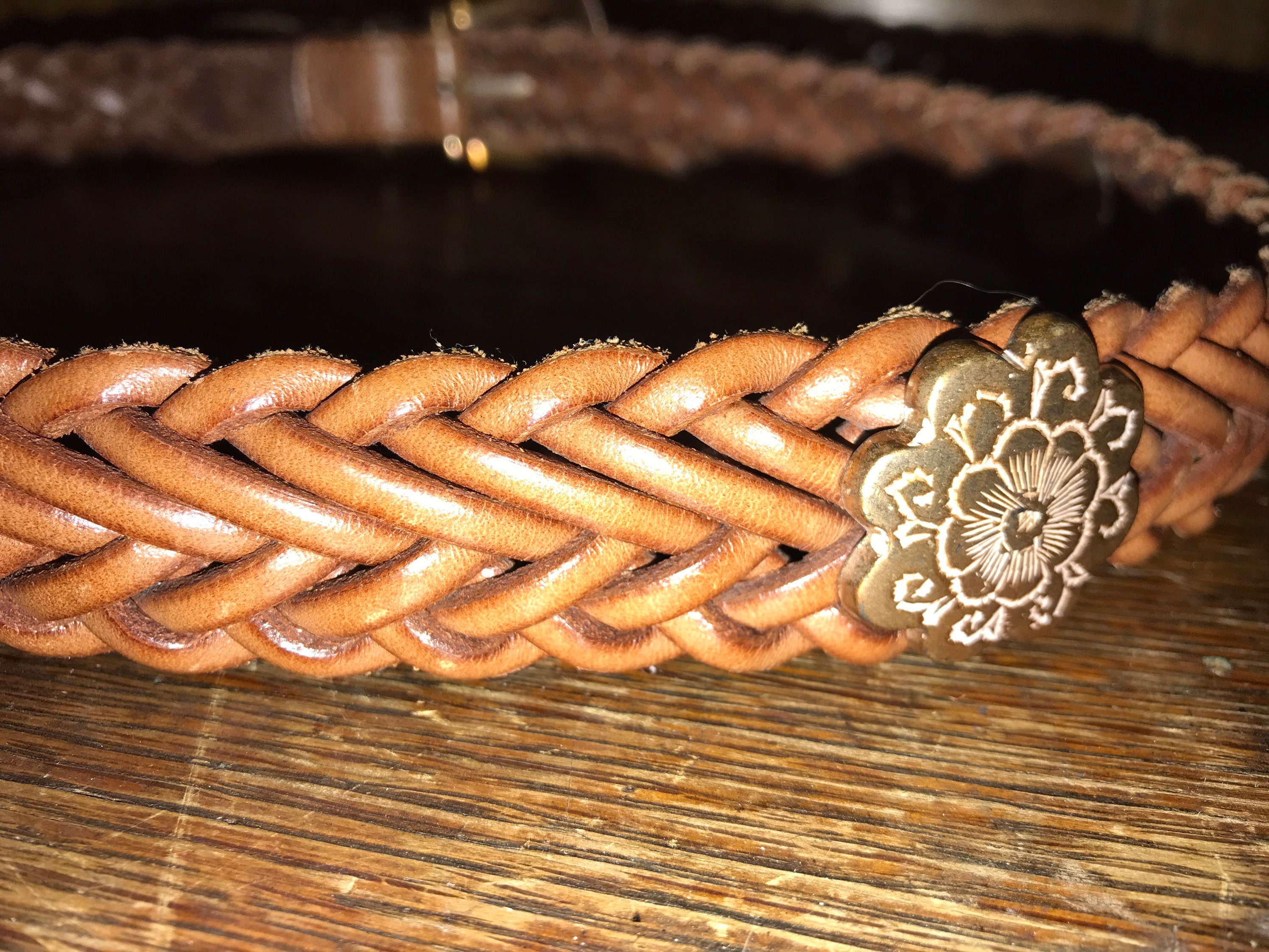 braided leather belt made in usa