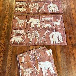 Vintage Safari King Size Flat Bed Sheet and Pillowcase Set