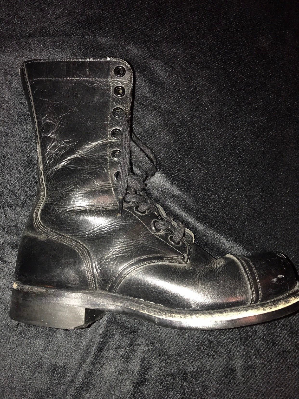 Vintage Army Combat Boots. Vintage Black Combat Boots. Black Boots