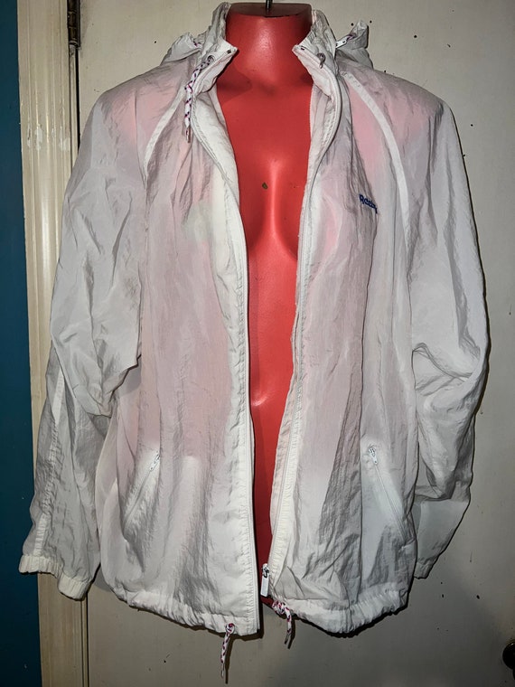 Vintage White Windbreaker Jacket. Reebok Windbreak