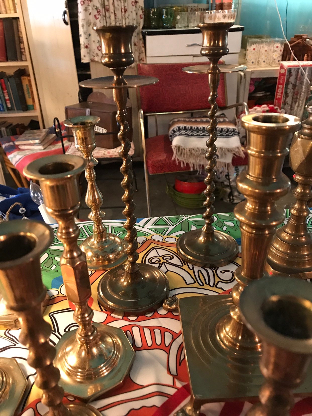 Vintage Brass Candlestick Lot. Lot of Brass Candlesticks. Vintage Brass