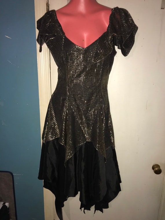 Vintage Wild Gold and Black Dress. 90's Nuance Bla