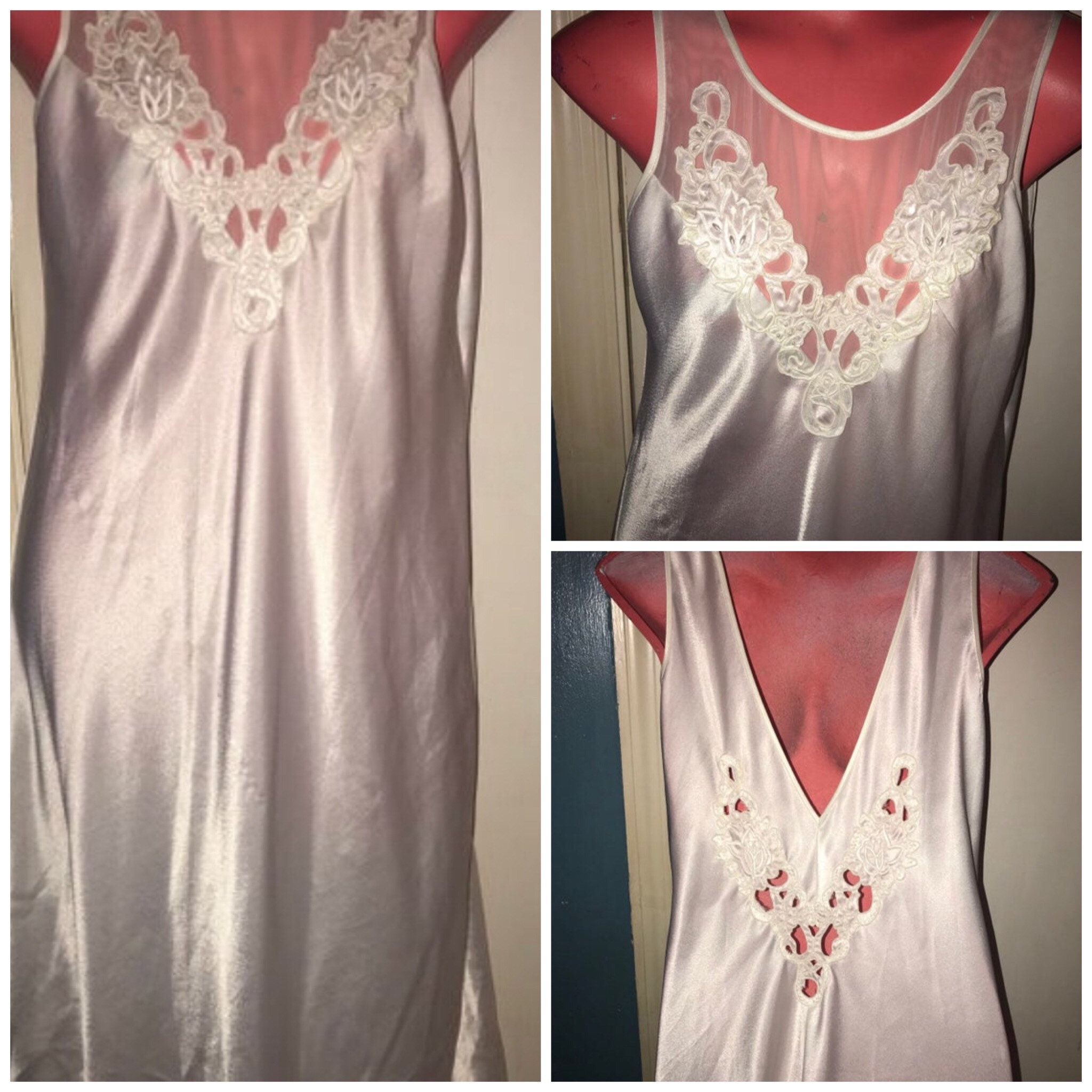 long white satin nightgown