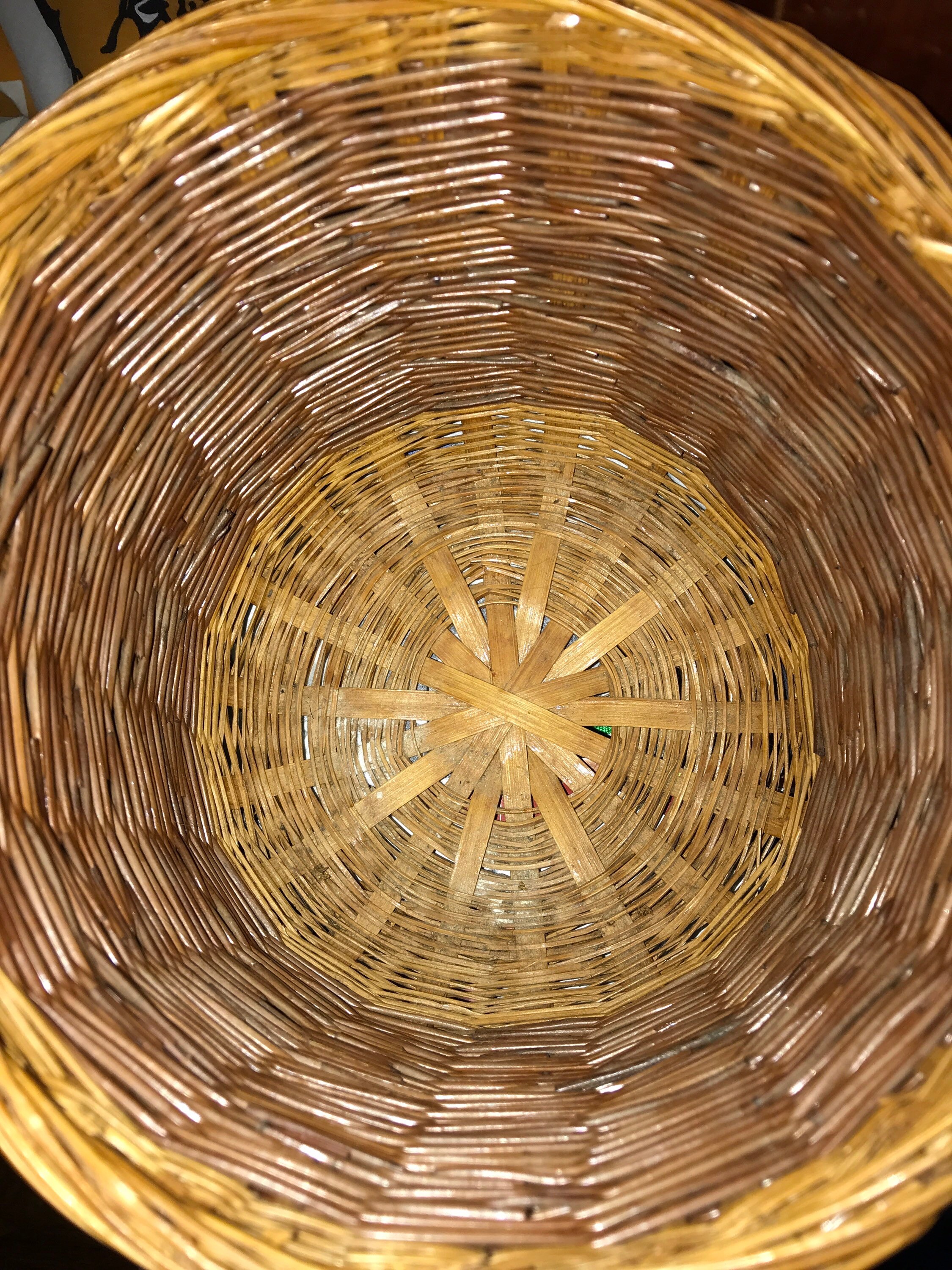 Vintage Woven Basket. Tabletop Open Basket. Woven Basket. Etsy