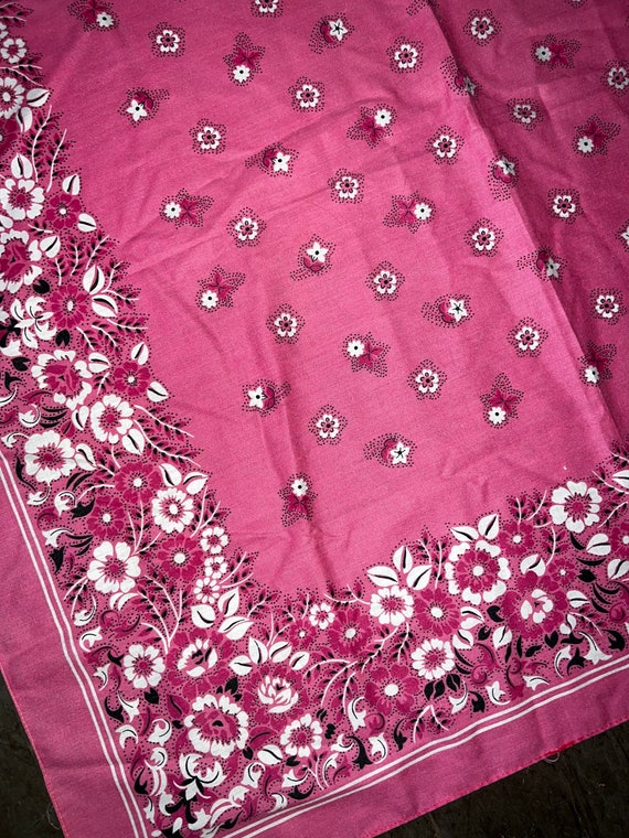 Vintage Large Pink Bandana. Light Pink Bandana. V… - image 3