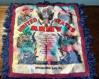 Vintage U.S. Navy Satin Pillow Cover: WWII Korean War Souvenir - Etsy