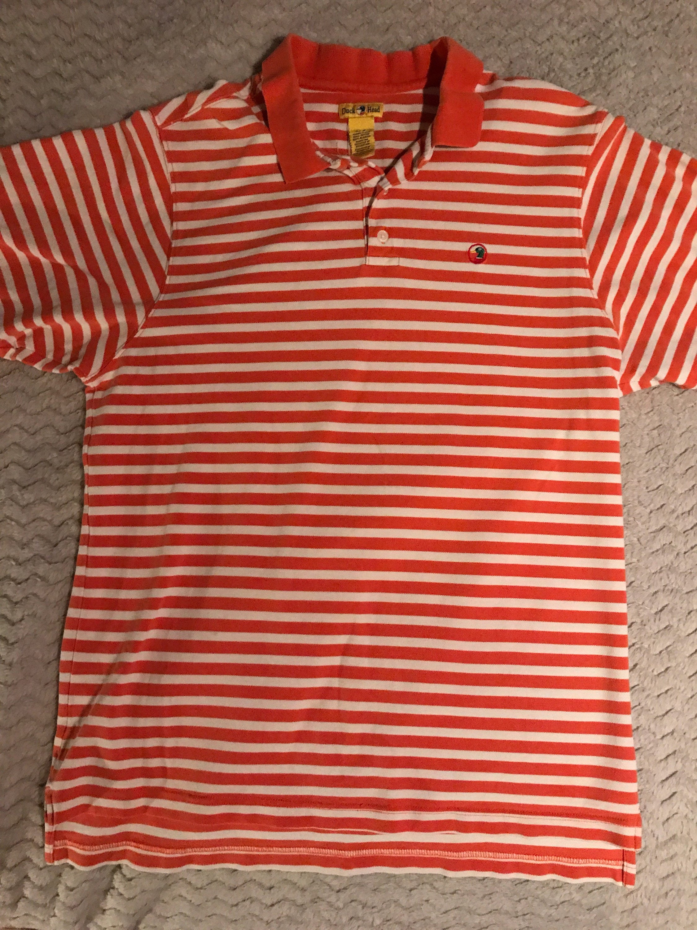 Vintage Duckhead Shirt. Duckhead Polo Shirt. Orange Striped Polo Shirt ...