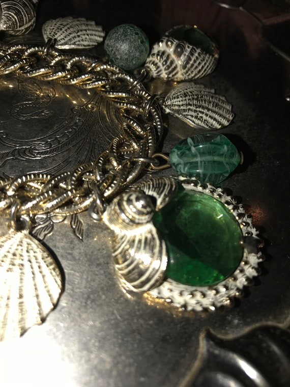 Vintage Charm Bracelet. Fish and Sea Shell Charm … - image 8