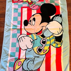 Vintage 90’s Mickey and Minnie Mouse Beach Towel, A Franco Towel image 1