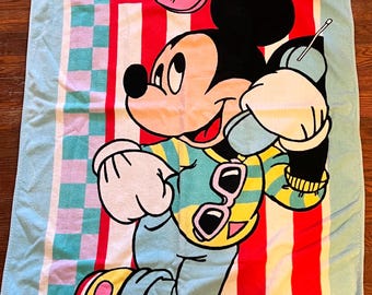 Vintage 90’s Mickey and Minnie Mouse Beach Towel, A Franco Towel