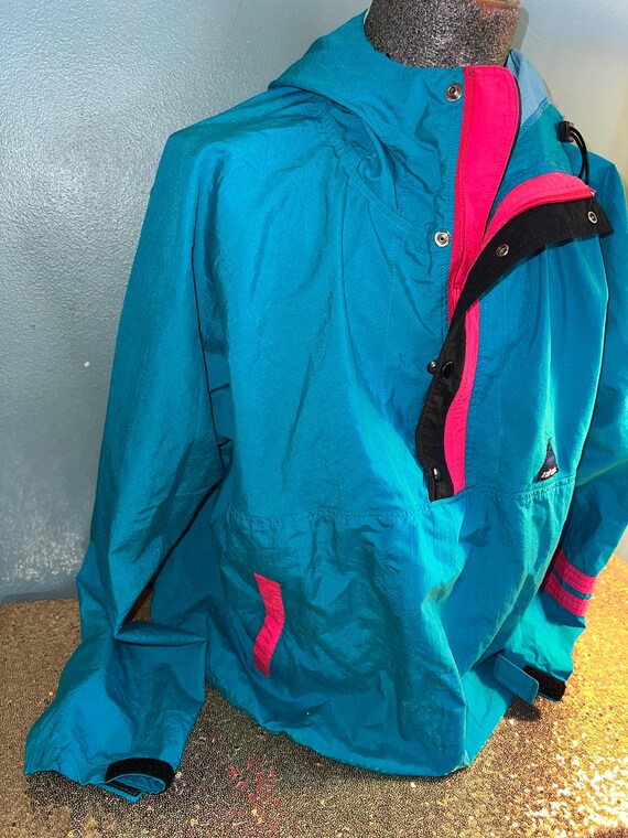 Vintage 1990’s Nylon Pullover Jacket, Colorful, S… - image 2