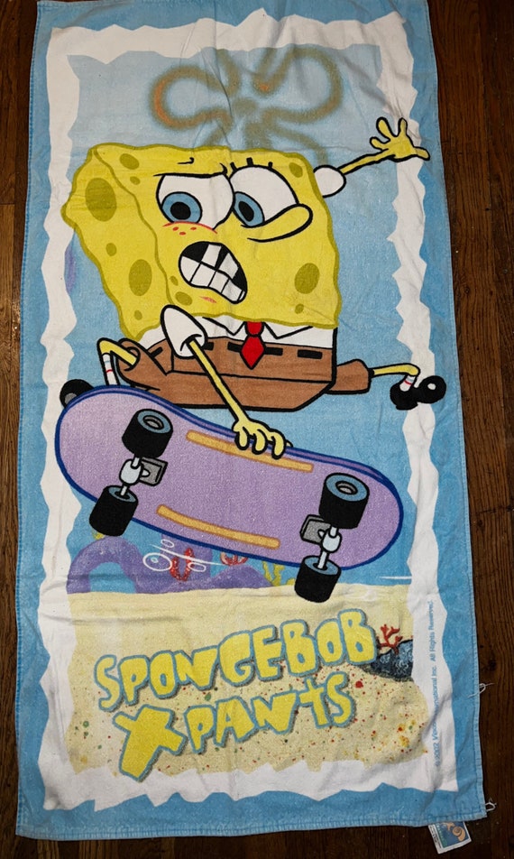 Vintage 2002 Spongebob Beach Towel. Vintage Beach Towel. Spongebob Squarepants Winnie Beach Towel. Franco Beach Towel