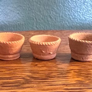 Vintage Doll House Miniature Terra Cotta Flower Pots, Set of Three