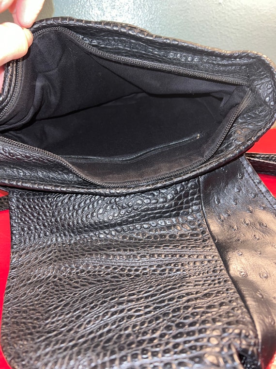 Vintage 1980’s Black Leather Patchwork Purse - image 7