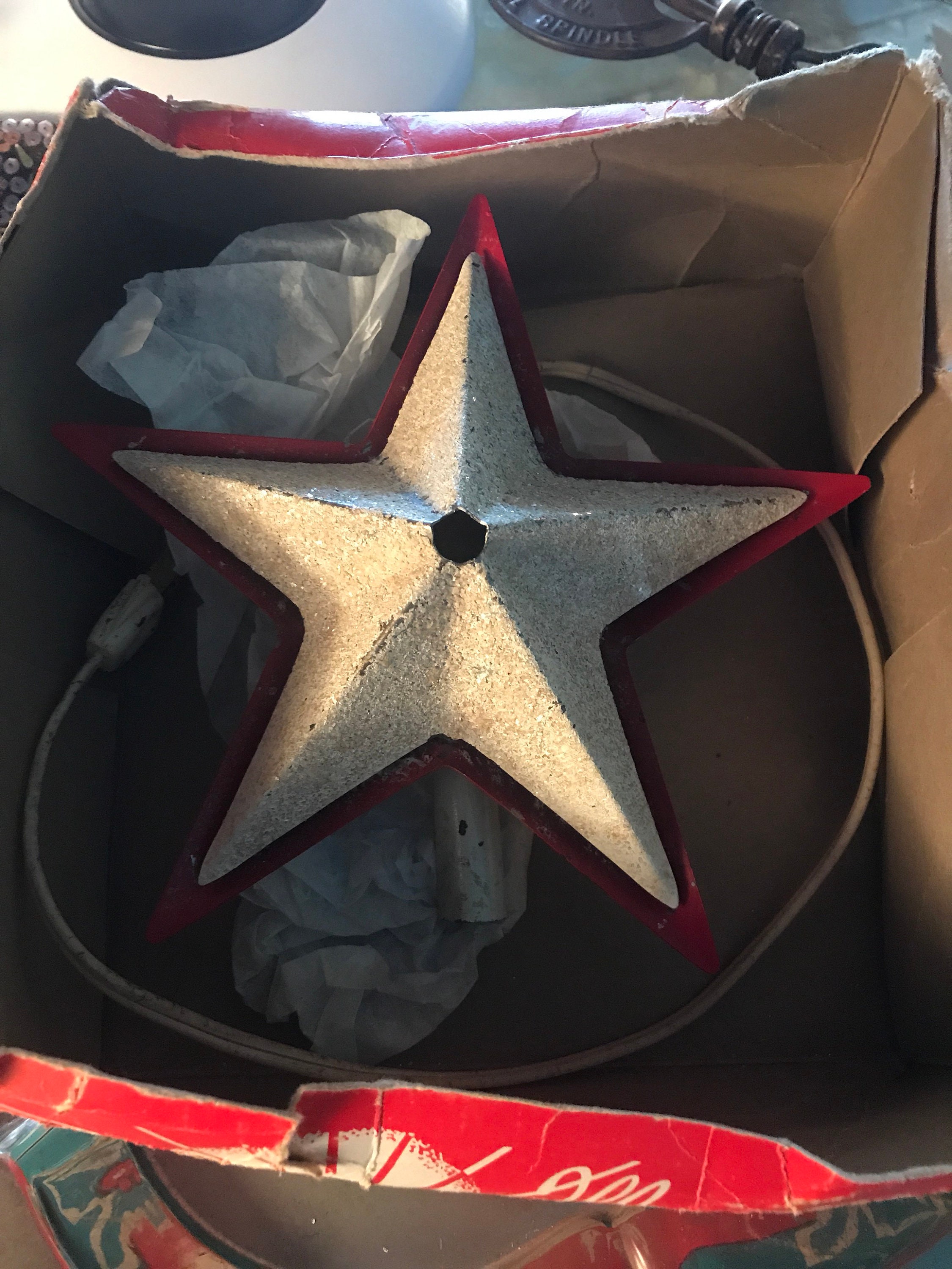 Vintage Metal Star Tree Topper. Metal Christmas Tree Topper. Vintage