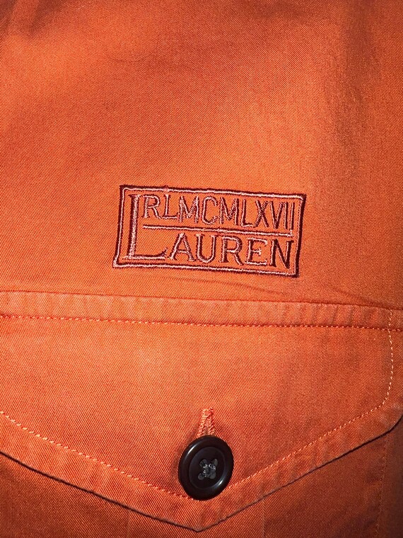 Vintage Ralph Lauren Orange Button Down Shirt. Sa… - image 5