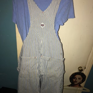 Vintage Big Mac Striped Overalls. Hickory Stripe Distressed Overalls. Big Mac Work Wear Overalls. Wear These To The Next Music Festival image 9