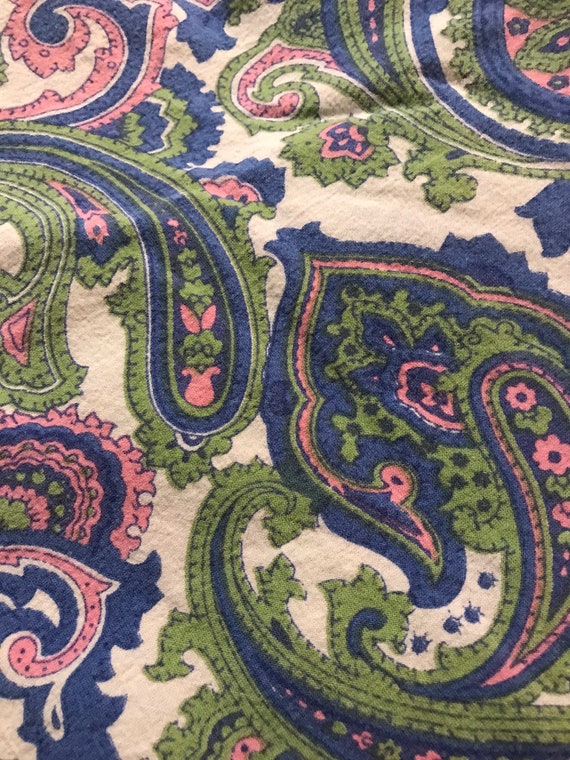 Vintage Pomegranate Green and Blue Paisley Round Tablecloth