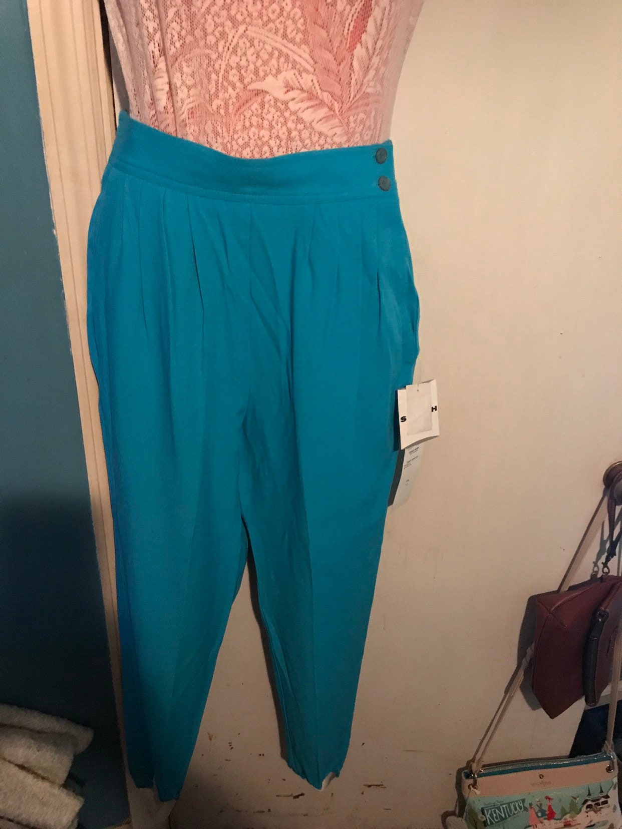 Vintage Chaus Stirrup Pants. Womens Turquoise Chaus Stirrup Pants. 1980 ...