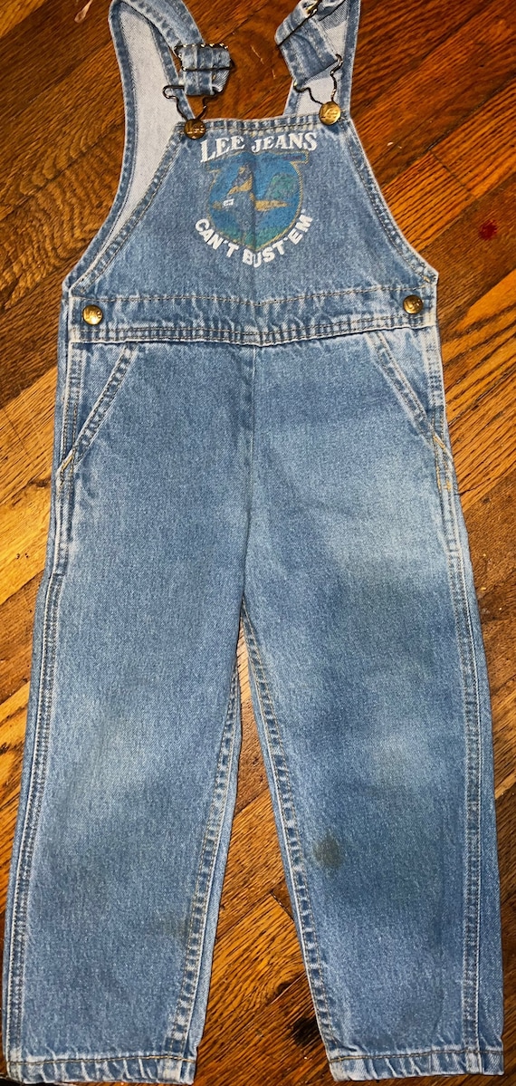 Vintage Lee Jeans Denim Overalls. 3T Lee Blue Jean Overalls. Lee Jeans Toddler Boys. Size 3T