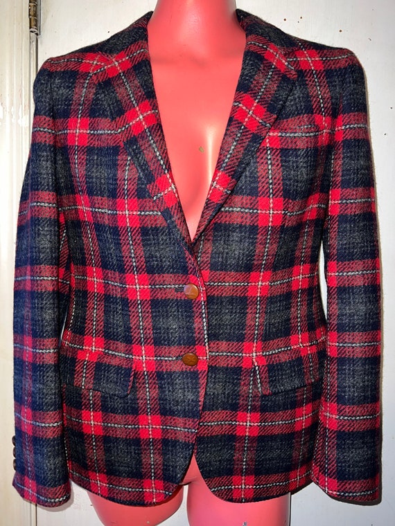 Vintage Plaid Wool Blazer. Plaid Blazer. Vintage W