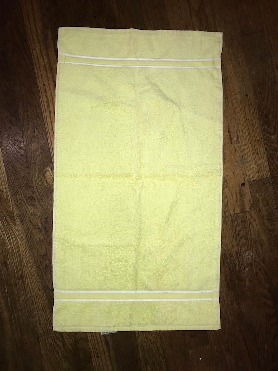 Vintage Utica Hand Towel. Bright Yellow Hand Towel. Utica Hand Towel. Bathroom Decor. Bright Yellow Hand Towel