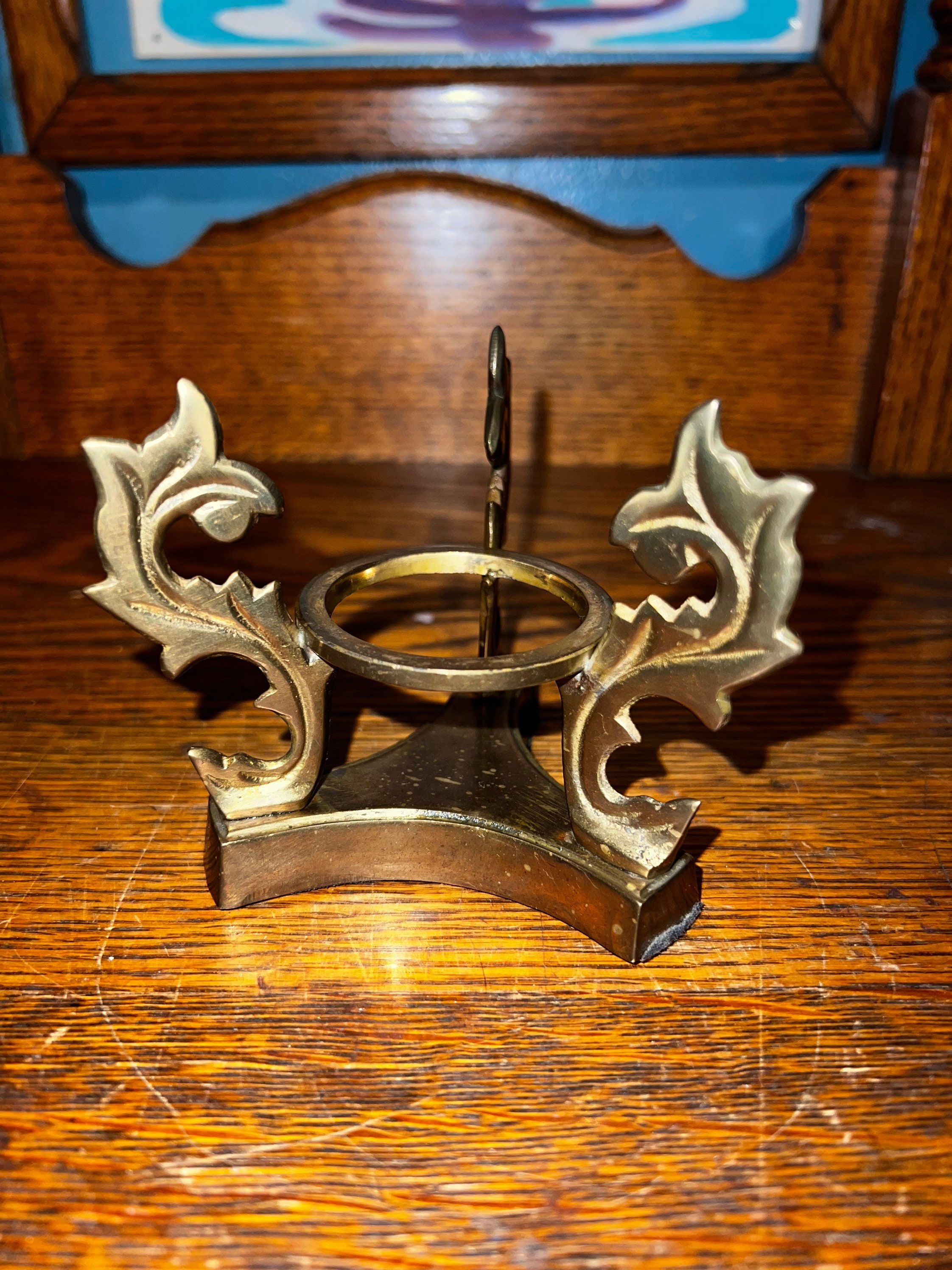 Vintage Brass. Vintage Brass Gazing Ball, Crystal Ball Stand. Brass